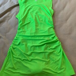 Norma Kamali Green Ruched Mini Dress